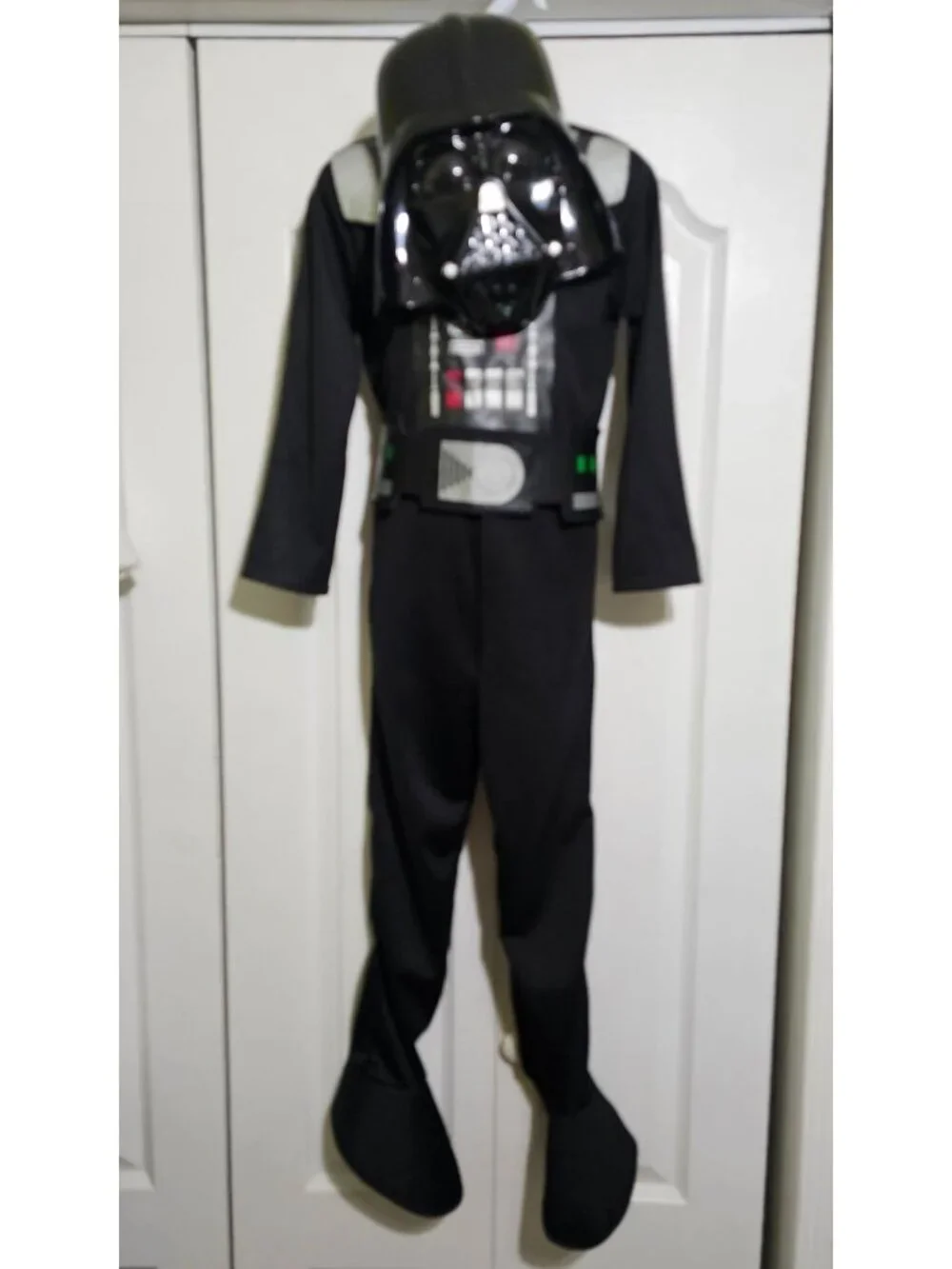 Darth Vader Costume Boys 6-7 Star Wars Rubie's Jumpsuit Mask Belt Treat Basket